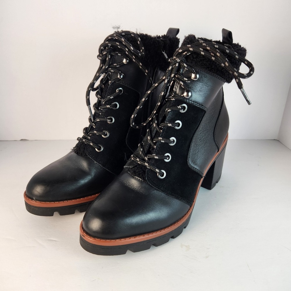 Naturalizer Women's Madalynn Faux Leather Black Boots Size 8.5W